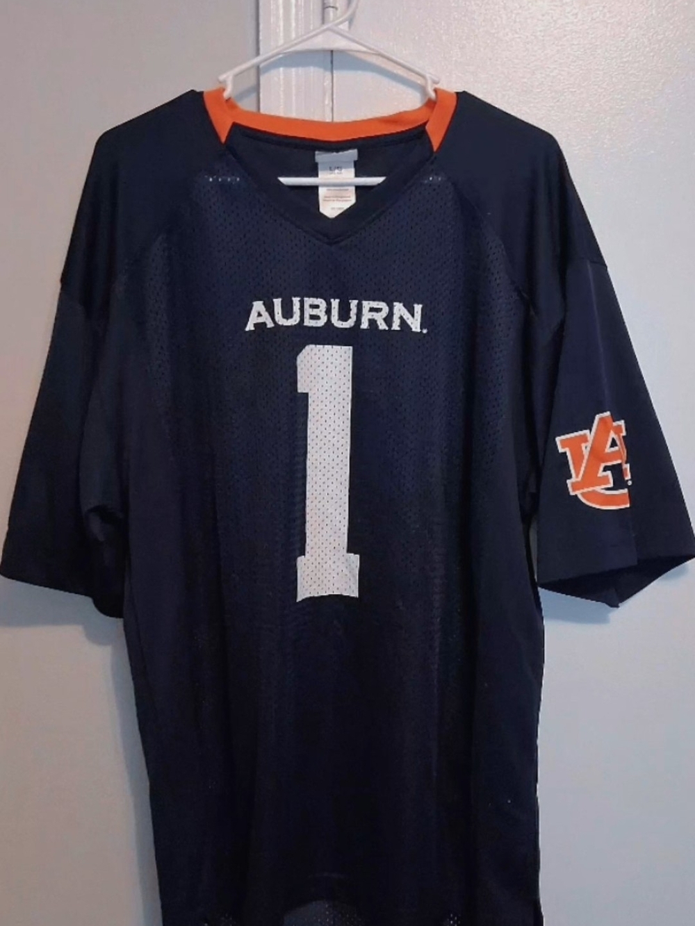 Knights Apparel Auburn Navy Football Jersey with Orange Trim